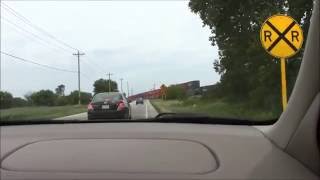 My first train chase. CSX intermodal train.