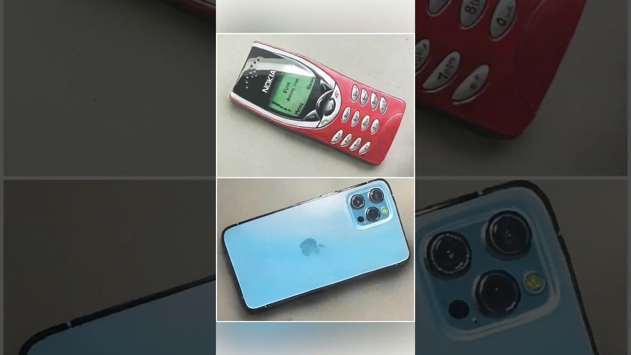 Drawing Nokia phone vs iPhone! 