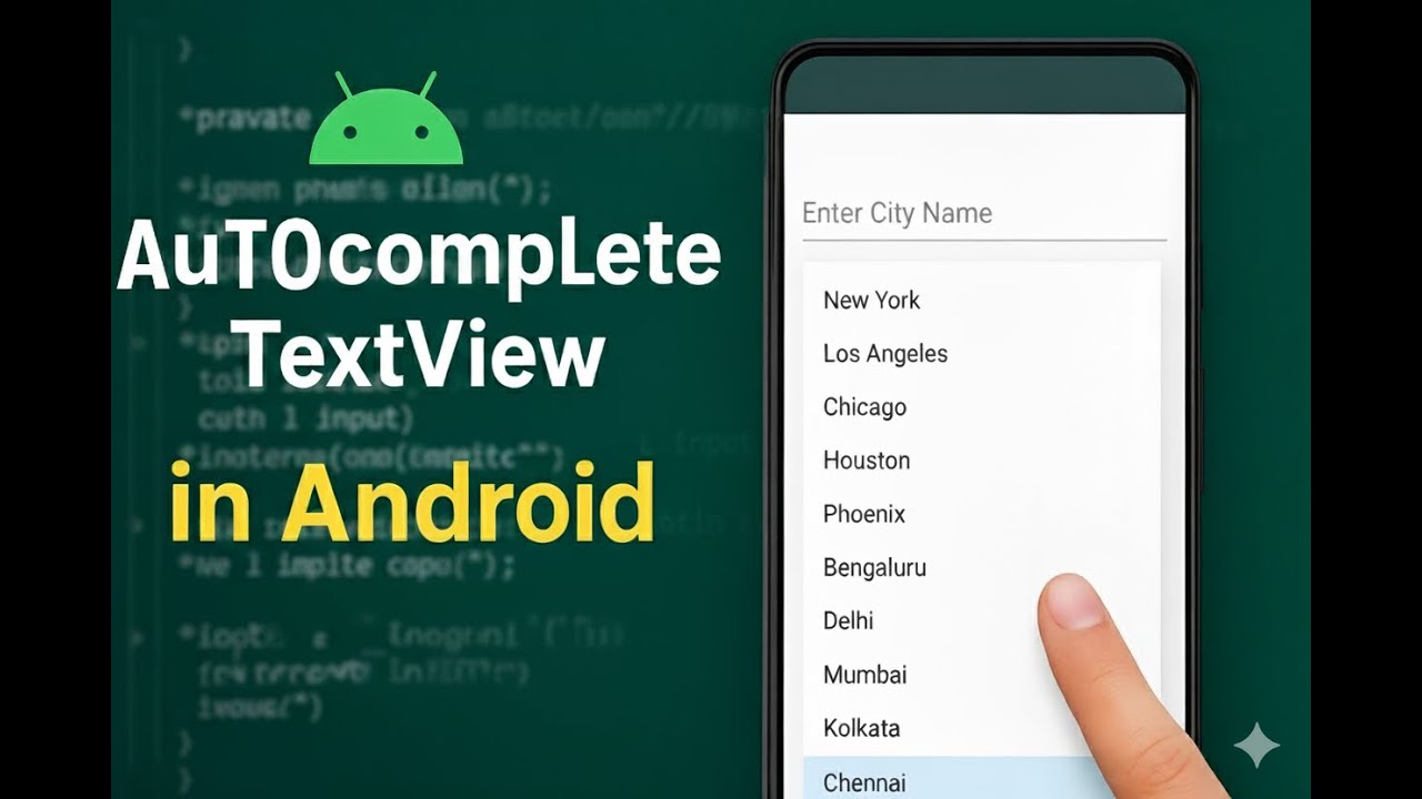 Autocomplete Textview Android AutoComplete TextView in Android - YouTube