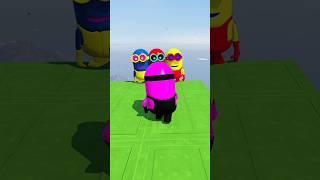 pink minion epic ragdoll to colorful minions