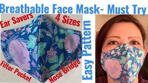 (#128) How To Make No Fog Fabric Face Mask With Filter Pocket & Nose Bridge/Easy Sewing Tutorial