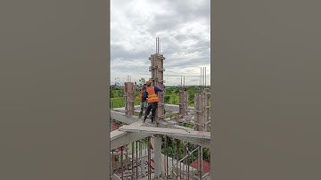 Install formwork for roof column #excavator #column #siteoffice #beam #design #interior #engineering