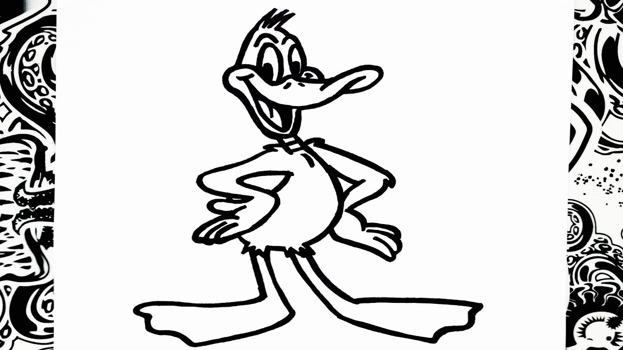 como dibujar al pato lucas | how to draw daffy duck - YouTube