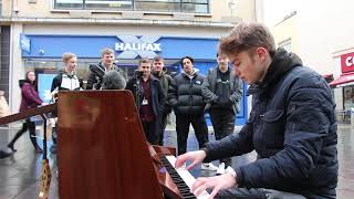 Video thumbnail of "I played CRUEL ANGEL'S THESIS on piano in public (Evangelion)"