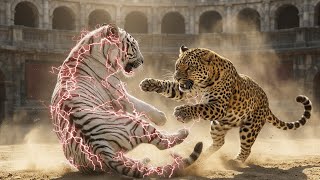 🐆⚔️🐯 Legendary Leopard vs White Tiger Monster – The Ultimate Arena Showdown | Fight for the Throne 👑 screenshot 2