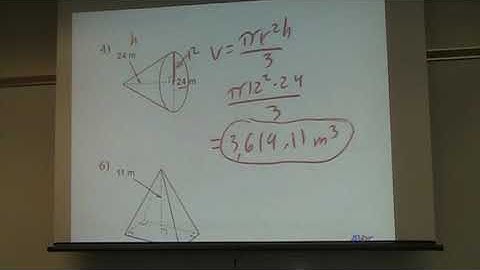 12-5 Volume of Pyramids and Cones Examples