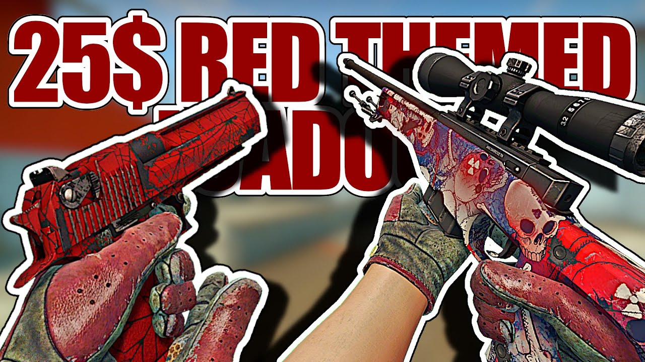 25$ RED THEMED LOADOUT ★ CS:GO Showcase - YouTube