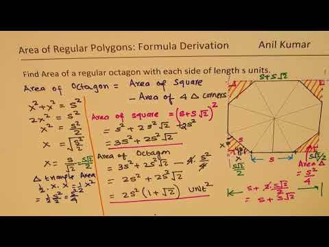 Alternate Formula to Find Area of Octagon give side length only