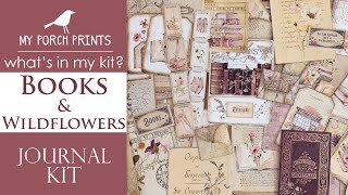 What's In My Kit 🤍🌻| Books & Wildflowers Journal Kit | My Porch Prints Junk Journaling Tutorials