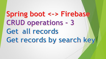 12  Spring boot - Firebase Integration | CRUD Operations Part - 3