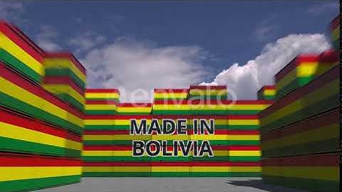 Many Containers with MADE IN BOLIVIA Text and National Flags | Motion Graphics - Envato elements