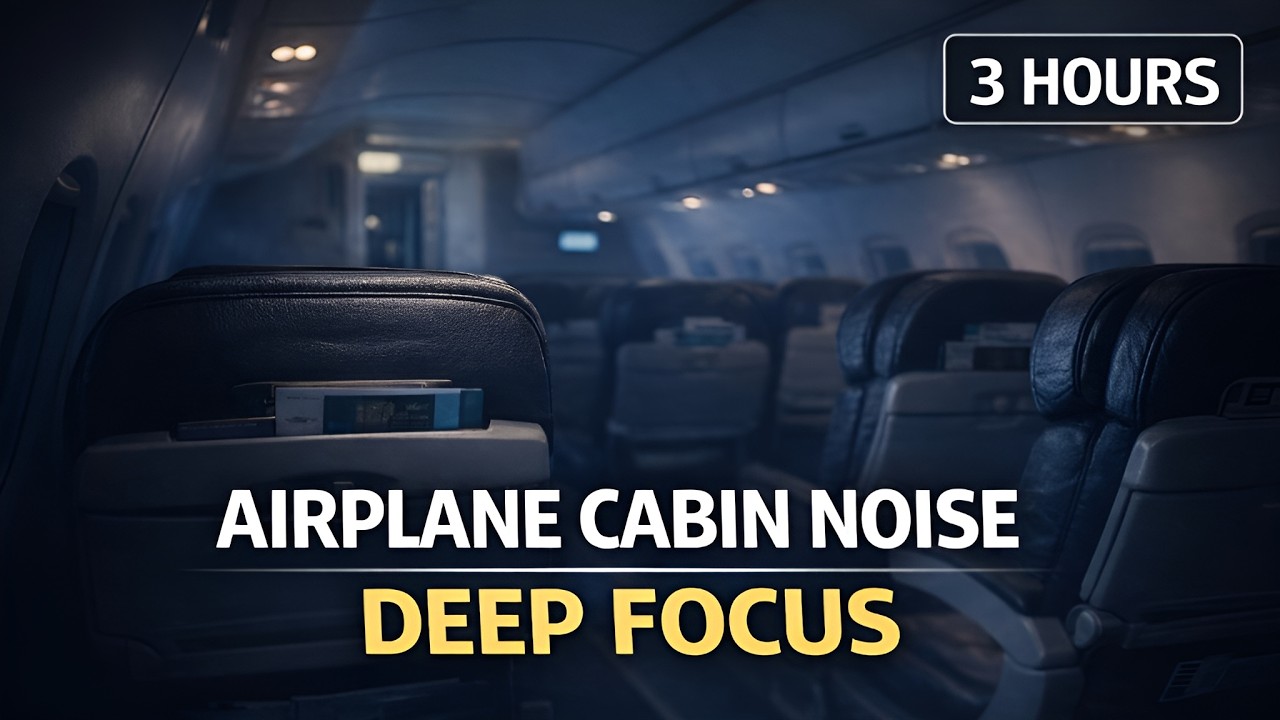 Ήχος καμπίνας αεροπλάνου για συγκέντρωση • 3 ώρες | Airplane Cabin Noise for Focus 3 Hours
