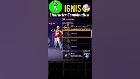 IGNIS CHARACTER COMBINATION 😲 || FREE FIRE BEST CHARACTER COMBINATION 🤯 || #ff #freefire #shorts