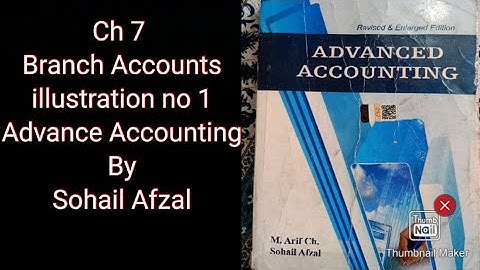 Ch 7 Branch Accounts illustration no 1 Advance Accounting by Sohail Afzal