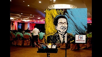 Hoạ sĩ vẽ tranh trình diễn - Vẽ tranh nước biểu diễn tại Dược Phẩm Trung Ương 3 -  Nguyễn Tiến