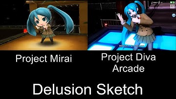 Project Mirai Delusion Sketch PV Comparison 3DS Arcade