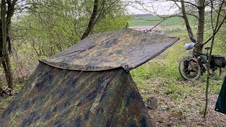 German army canvas flecktarn pup tent