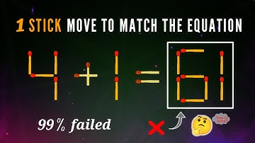 Move 1 stick to make equation correct | matchstick puzzle 4k || thony official