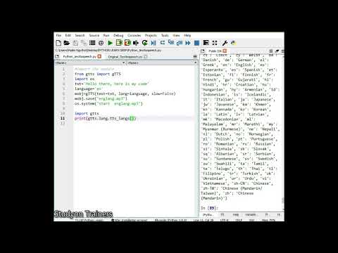 Python for Data Science: Convert Text to speech in PYTHON   (English, Spanish and others languages )