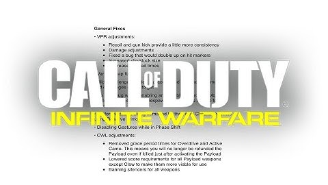 4/17/17 IW PATCH NOTES 📝