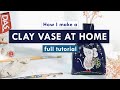 Air dry clay  how to make a vase  illustrate it  clay pot