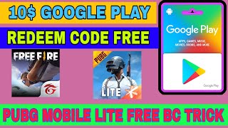 10$  Google Play redeem code f !! Pubg mobile lite bc trick !! Free fire diamond