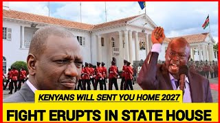 Fight Erupts in State House!Rigathi Gachagua leatures Ruto like a kid for demoliting hustlers houses