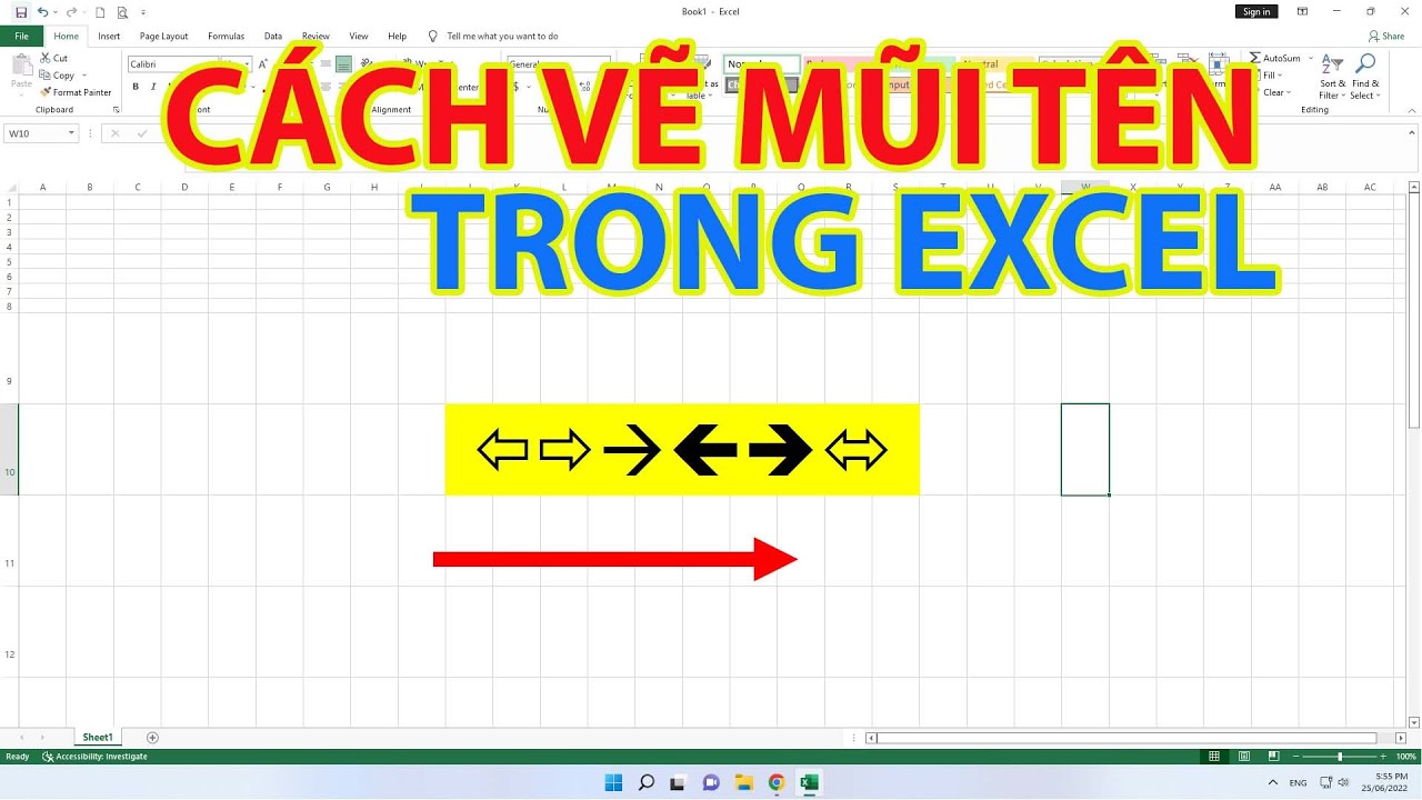 Cách Vẽ Mũi Tên Trong Excel - YouTube