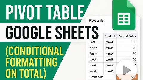 Pivot Table Google Sheet (Conditional Formatting on Total)