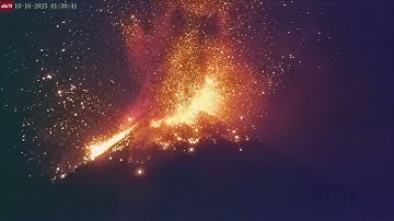 3 Shockwaves hit camera from large explosions from Fuego Volcano, Guatemala (Oct 16, 2025)