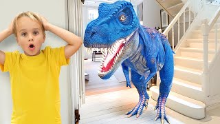 Los juguetes de dinosaurio cobran vida - Aventuras de dinosaurios con Chris