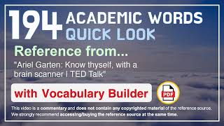 194 Academic Words Quick Look Ref from "Ariel Garten: Know thyself, with a brain scanner | TED Talk"
