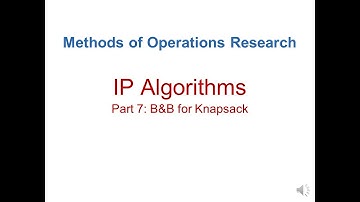 MEIE3271 Methods of Operations Research 05 IP Algorithms Part 007