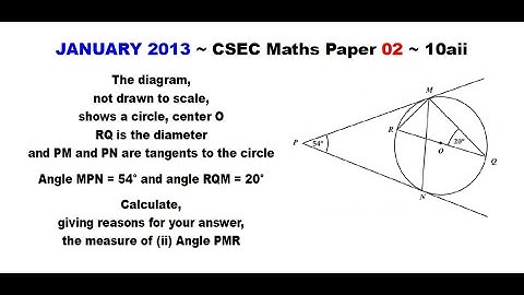 Paper2-CSEC-MATHS-194 ~ Circle Theorems & Alternate Segment Theorem ~ January 2013 Number 10aii