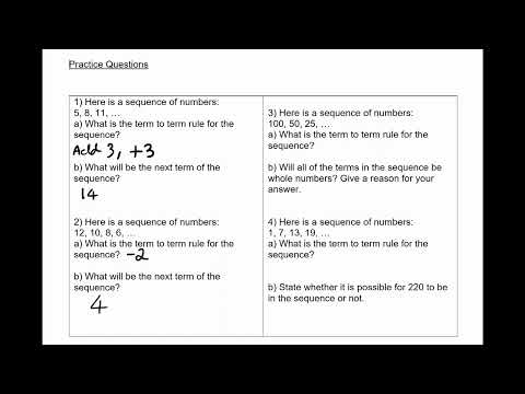 Number Patterns/sequences and Term-to-term rules