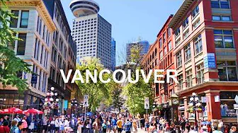VANCOUVER Canada Place and Gastown Summer Walk Tour | 4K