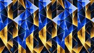 Blue Gold Abstract Geometric Background | Luxury 3D Motion Graphics | 4K LED Visual