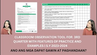 Classroom Indicators for 3RD Quarter | COT for TEACHERS I-III S.Y. '23-’24 with FEATURES OF PRACTICE