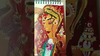 #Bengali emotion series #Bengali bride drawing 🎨🎨