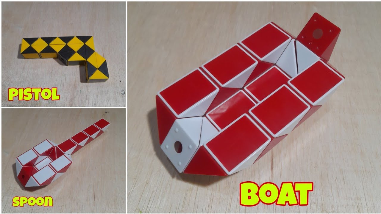 long rubik's tutorial 24 forms of gun, spoon, ship rubik's snake 24