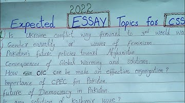 expected essay topics for css 2022
