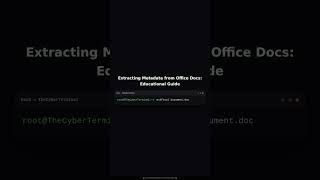 Extracting Metadata from Microsoft Office Documents