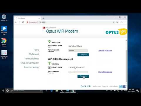 Changing Wi-Fi Network Name & Password in Optus NBN modem [email protected], finding router's IP address.