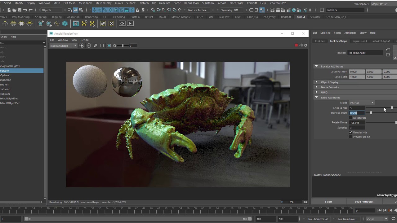 Arnold 5 MtoA lookdev Update