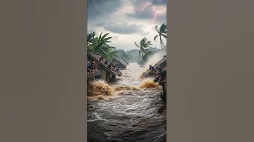 🌊 Flooded Riverbank Collapses — Residential disaster! 😱🏚️ #FloodDisaster