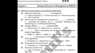 TYBCOM SEM-VI | COMMERCE-VI(MHRM) VIPUL PRAKASHAN OBJECTIVE QUESTION WITH ANSWERS