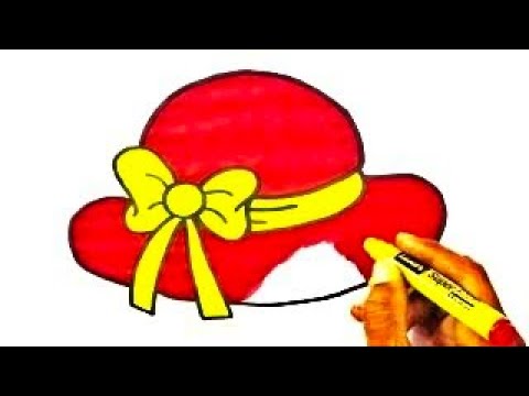 how to draw hat drawing painting coloring  very easy drawing cute drawings tips  cap arts beginner