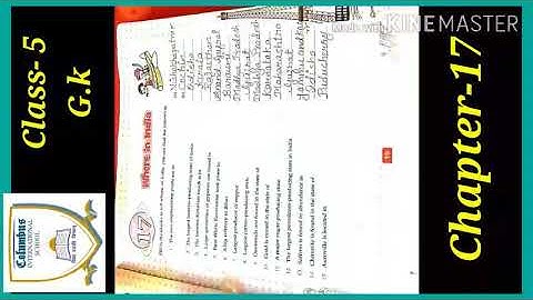 Class- 5 G.k work book Chapter - 17 Exercises.