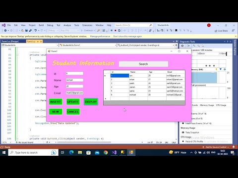 Student Information System Software Using C# P-2 - YouTube