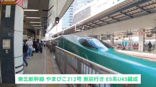東北新幹線 やまびこ212号 東京行き E5系U43編成 2023.08.11